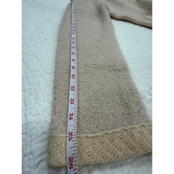 7 For All Mankind Boucle Wool Cardigan Sweater Beige Textured Knit NWT Medium - Picture 8 of 14